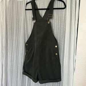 No brand, size small, forest green, gold accents, corduroy